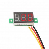 0.28inch 0-100V Three Wire DC Mini LED Display Voltmeter - Red