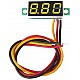 0.28inch 0-100V Three Wire DC Mini LED Display Voltmeter - Yellow