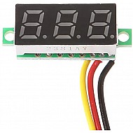 0.28inch 0-100V Three Wire DC Mini LED Display Voltmeter - Yellow