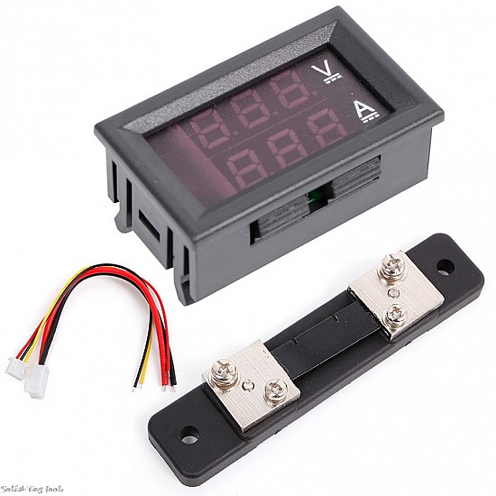 0.28inch LED Digital Voltmeter Ammeter DC 100V 50A Volt Ampere Meter with Shunt