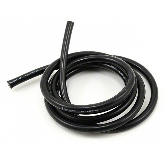 10AWG High Quality Black Silicon Wire - 1Meter