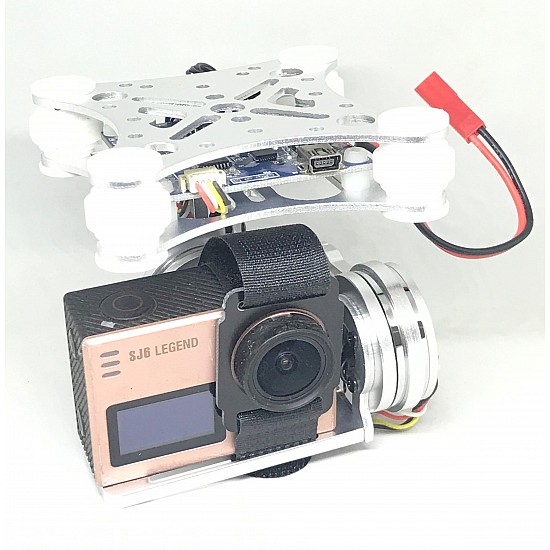 2-Axis Brushless Drone Camera Gimbal with Controller - Silver