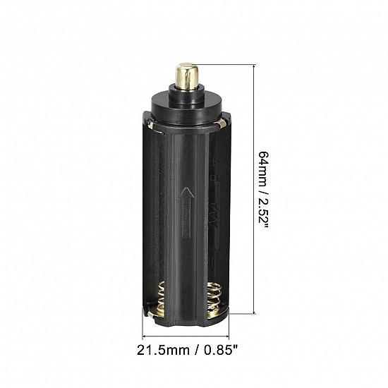 3 x AAA Black Cylindrical Battery Holder