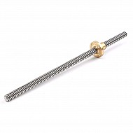 300mm Trapezoidal Lead Screw 8mm Thread 2mm Pitch Lead Screw with Copper Nut