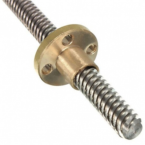 300mm Trapezoidal Lead Screw 8mm Thread 2mm Pitch Lead Screw with Copper Nut