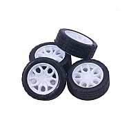 31x2mm Plastic Wheel for Toy Car DIY Accessories - White