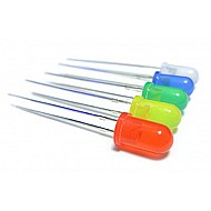 Pack of 25 - 5 Colours LEDs 5mm (White, Green, Red, Yellow and Blue)
