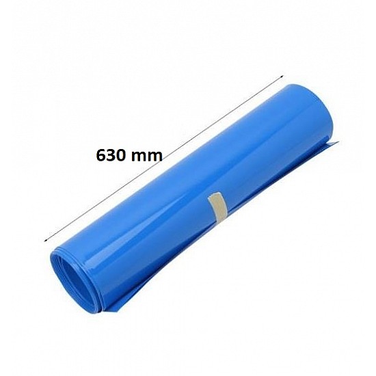 630mm 1-Meter PVC Heat Shrink Sleeve Blue for Lithium Cell Pack