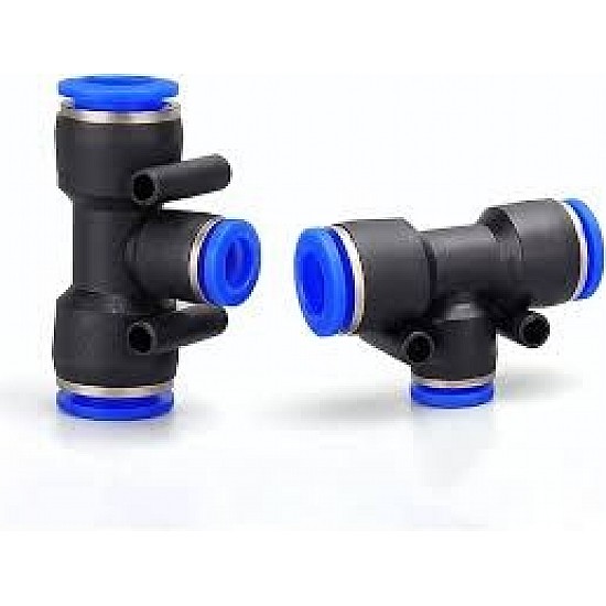 8mm T Union Pneumatic Pipe Fitting Connector