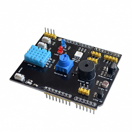 9IN1 Multifunction Arduino Shield DHT11/LM35/Buzzer/Humidity/Ir Receiver/Potentiometer/LED/Switch/LDR Sensor Arduino