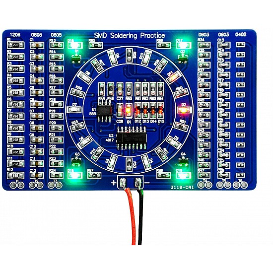 SMD rotating water lamp component welding practice board