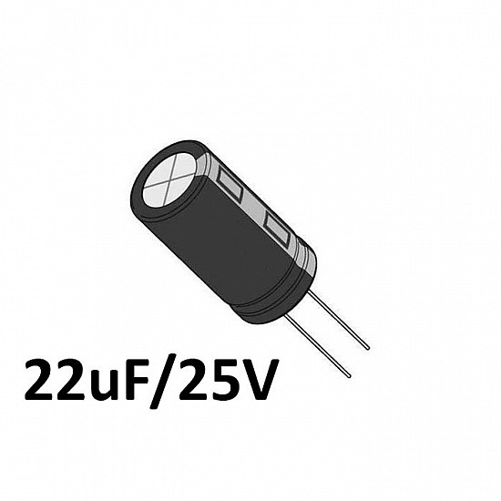 22uf / 25v Electrolytic Capacitor - Capacitors - Core Electronics