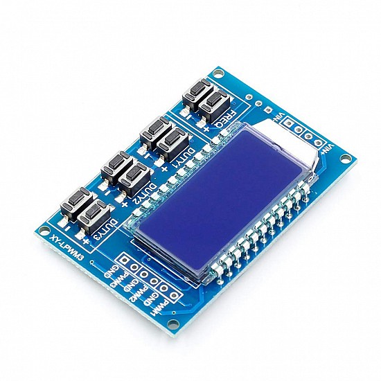 DC 3.3V-30V 3 Channel PWM Pulse Frequency Duty Cycle Adjustable Signal Generator LCD Display Module