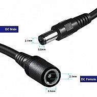 DC 5.5x2.1mm Male to Female Plug Connector Power Extension Cable - 1.5 Meter