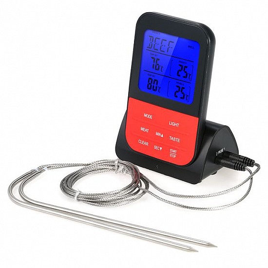 Digital Wireless Remote BBQ Thermometer Dual Probe