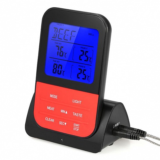 Digital Wireless Remote BBQ Thermometer Dual Probe