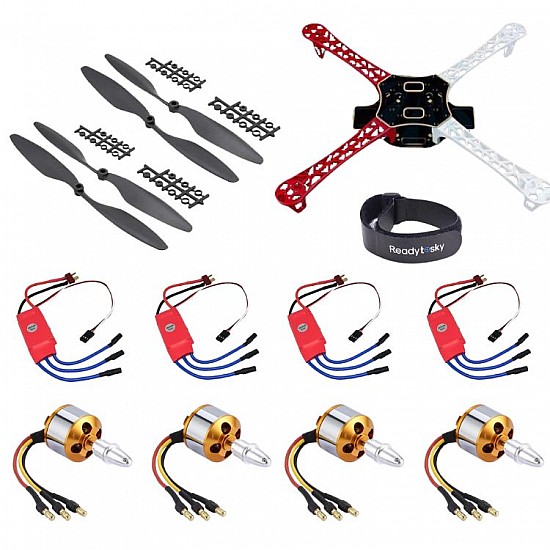 Drone Accessories Combo ( 4 x motor, 4 x esc, 2 x 1045 Propeller, 1 x F450 frame, Strap Belt )