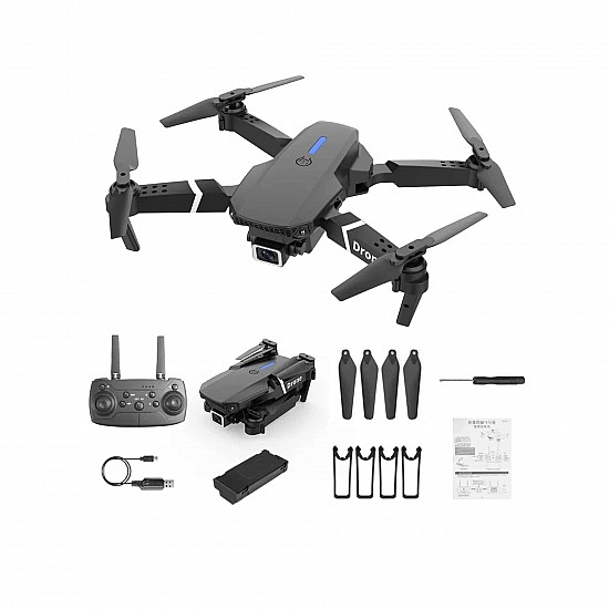 E88 Foldable 4K Mini Drone RC Quadrocopter With WIFI FPV Wide Angle HD Dual Camera