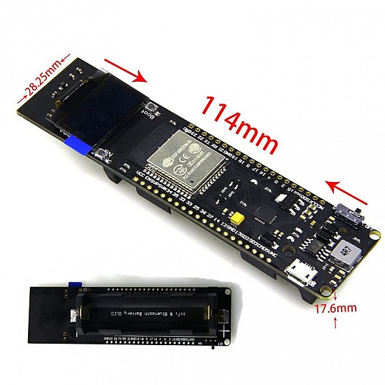 ESP32 Wifi and Bluetooth 0.96 inch OLED Development Board with18650 Battery Case