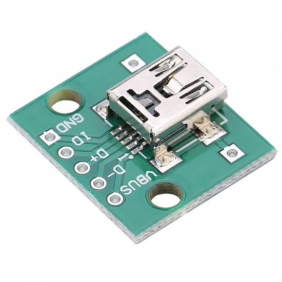 Female Micro USB Type-B to Dip Mini 5P Plug Adapter Board