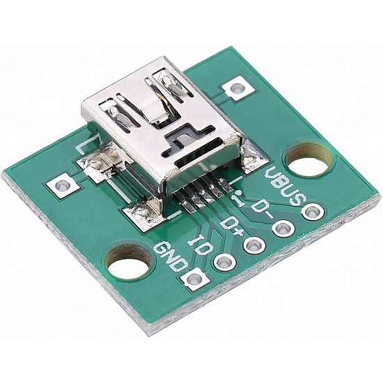 Female Micro USB Type-B to Dip Mini 5P Plug Adapter Board