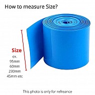 93mm 1-Meter PVC Heat Shrink Sleeve Blue for Lithium Cell Pack