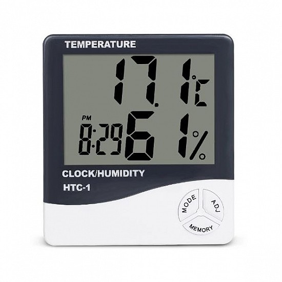 HTC-1 High Precision Large-Screen Electronic Indoor Temperature, Humidity Thermometer and Clock Alarm