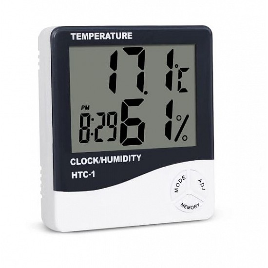 HTC-1 High Precision Large-Screen Electronic Indoor Temperature, Humidity Thermometer and Clock Alarm