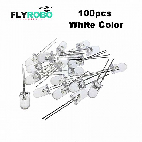 100pcs White Transparent LED Light  Diode 5mm (Light Emitting Diod) - Other -