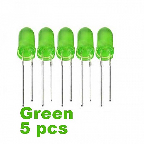 Green LED 5mm Pack Of 5  (Light Emitting Diod) - Other -