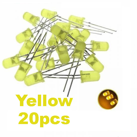 Yellow LED 5mm Pack Of 20  (Light Emitting Diod) - Other -