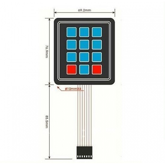 12 Keys 3x4 Matrix - Membrane Type Keypad - Sensor - Arduino