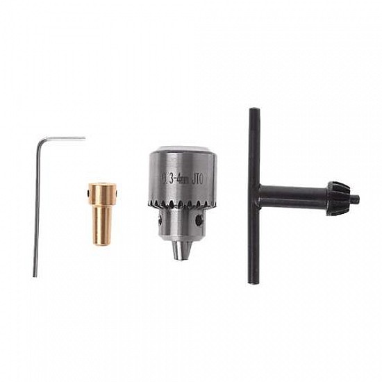 Mini Electric Drill Chuck 0.3-4mm JTO Taper Mounted Lathe PCB Drill Press for Motor Shaft Connecting Rod