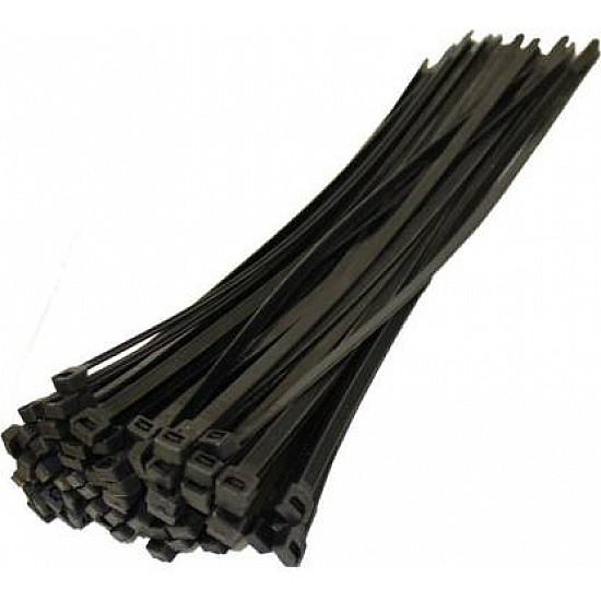 Nylon Flexible Black 100pcs Straps 300 mm X 3.6 mm Cable Tie