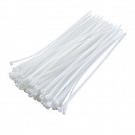 100 mm X 2.5 mm Nylon Flexible White 100pcs Straps Cable Tie