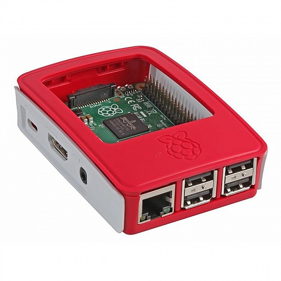 Raspberry Pi 3/3B+ Plastic Case (Red and White) - Raspberry Pi Accessories - Raspberry Pi