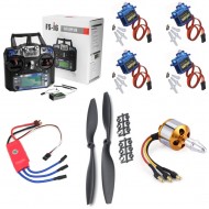 RC Aeroplane Kit ( Motor + ESC + Propeller  + Servo + TX-RX (FSI6))