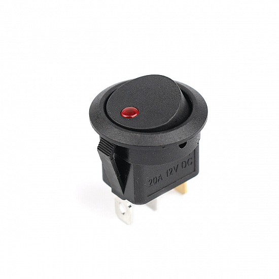 Round ON/OFF Rocker Push Button Switch 3 Pins