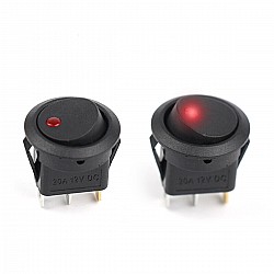 Round ON/OFF Rocker Push Button Switch 3 Pins 