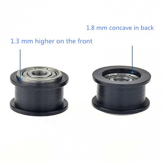 Rubber Bearing Pulley H Groove Wheel for 3D Printer