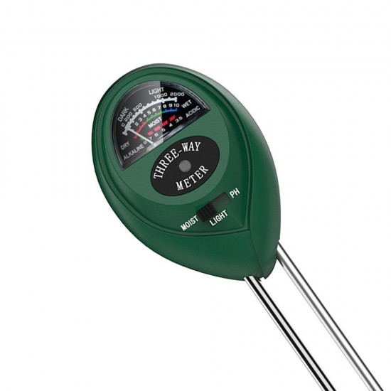 Three-Way Soil Meter For Moisture, Light Intensity and pH Testing Meter