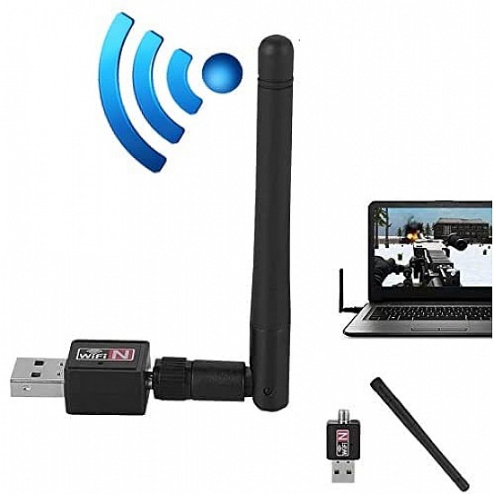 USB 802.11n Wireless Transmitter/Receiver Adapter Including Antenna 150M